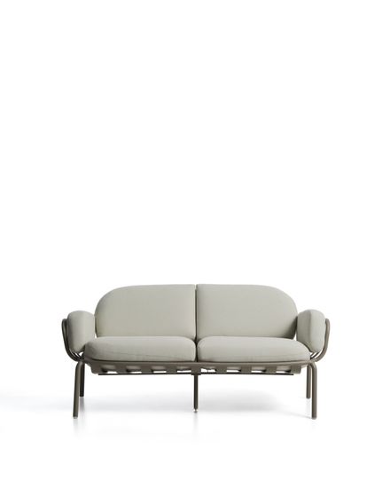 Уличный 2-х местный диван Joncols из алюминия цвета таупе, 164 см