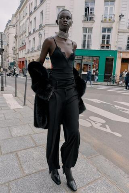 ZARA БРЮКИ С КАРМАНАМИ НА МОЛНИИ, ЧЕРНЫЙ