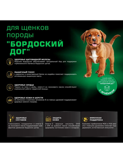 Корм сухой для щенков породы Бордоский дог, премиум полнорационный комплекс, с ягненком, 12 кг, QUATTRO