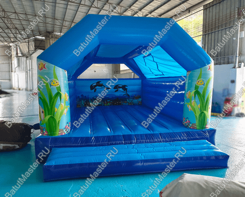 Большой надувной батут "Океан" с крышей