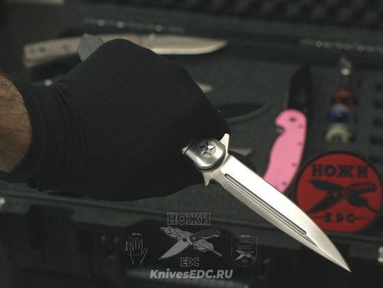 Складной нож REPTILIAN НКВД-03-2 c клинком из стали D2, рукоять микарта