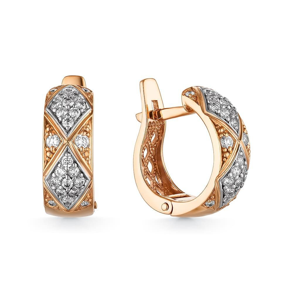 Ефимов Серьги "Бриллиантовые бубны" золото 585 с натуральными природными бриллиантами