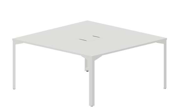 Составной стол на 2 рабочих места 158х156,6х75см (2 металлических  аутлета)