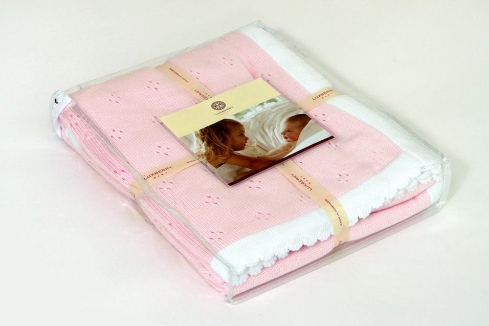 Элитный плед детский Imperio 149 розовый от Luxberry упаковка