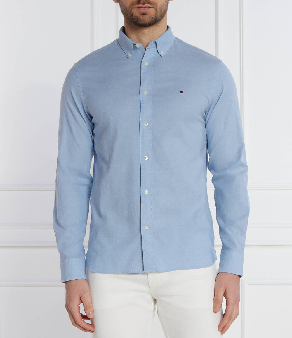 рубашка 1985 flex oxford rf shirt Tommy Hilfiger - голубой(MW0MW29968)
