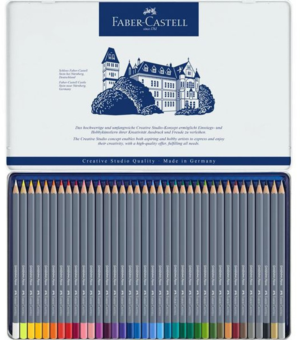 Карандаши акварельные художественные Faber-Castell "Goldfaber Aqua", 36цв., картонная упаковка