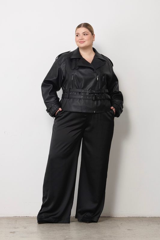 Куртка-косуха с ремнями, черный