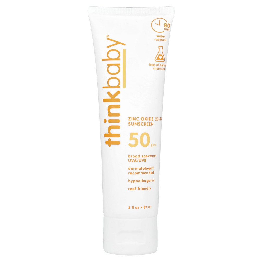think, Thinkbaby®, солнцезащитное средство с оксидом цинка, SPF 50, 89 мл (3 жидк. Унции)