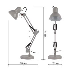 Настольный светильник ЭРА N-214-E27-40W-GY серый
