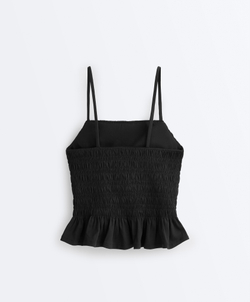Oysho Топ Comfortlux со сборкой, черный