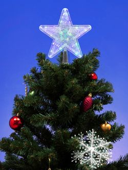 ULD-H2222-030-DTA MULTI STAR-1 Украшение светодиодное для ёлки Звезда-1. 22 см. 30 светодиодов. Разноцветный свет. Прозрачный провод. TM Uniel.