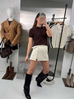 Юбка-шорты женские арт. 2608 цвет "бежевый"