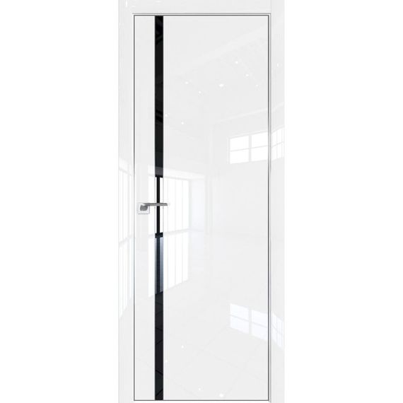 Межкомнатная дверь глянцевая Profil Doors 21LE белый люкс со вставкой