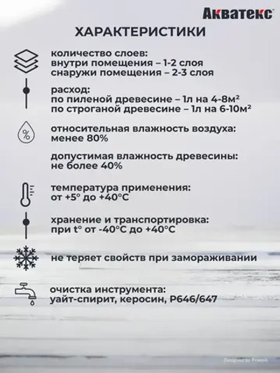 Грунт-антисептик для дерева Акватекс, 9 л