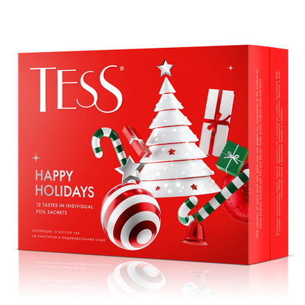 Коллекция чая и чайных напитков в пакетиках Tess Happy Holidays, 48 пак/уп (Тесс)