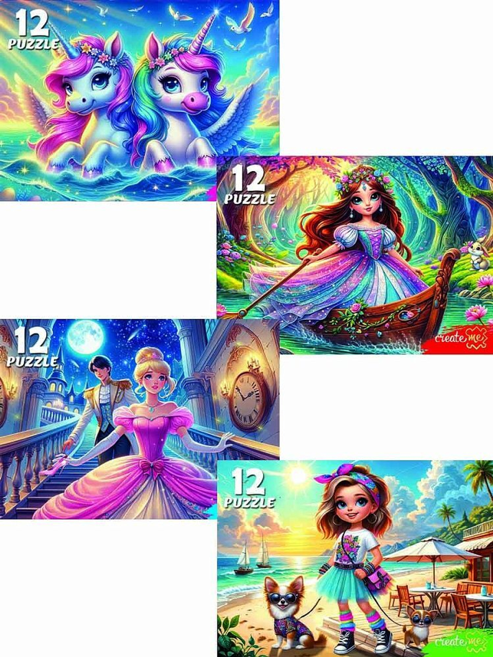Пазлы 12 элементов "Яркие приключения"