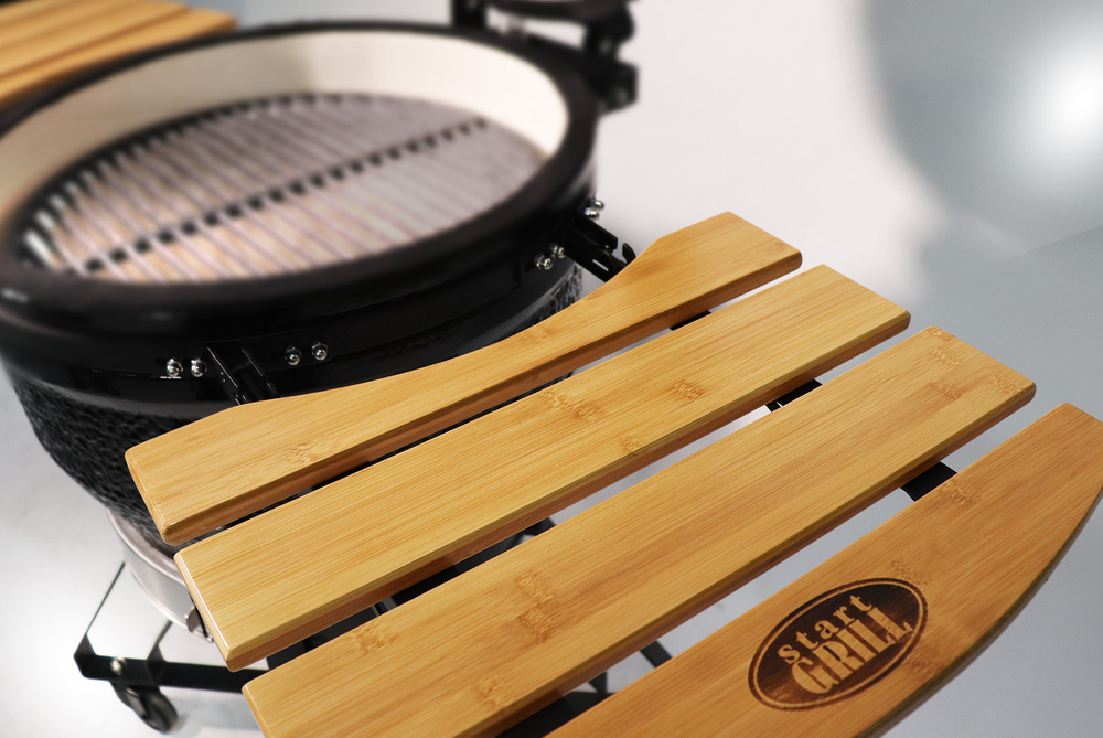 Керамический гриль-барбекю 22 дюйма (черный) (56 см)