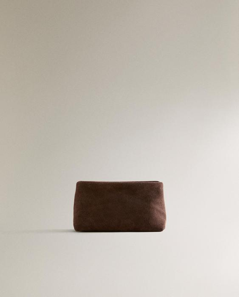 ZARA HOME НЕБОЛЬШАЯ КОСМЕТИЧКА ИЗ РАСЩЕПЛЕННОЙ КОЖИ, ШОКОЛАДНЫЙ