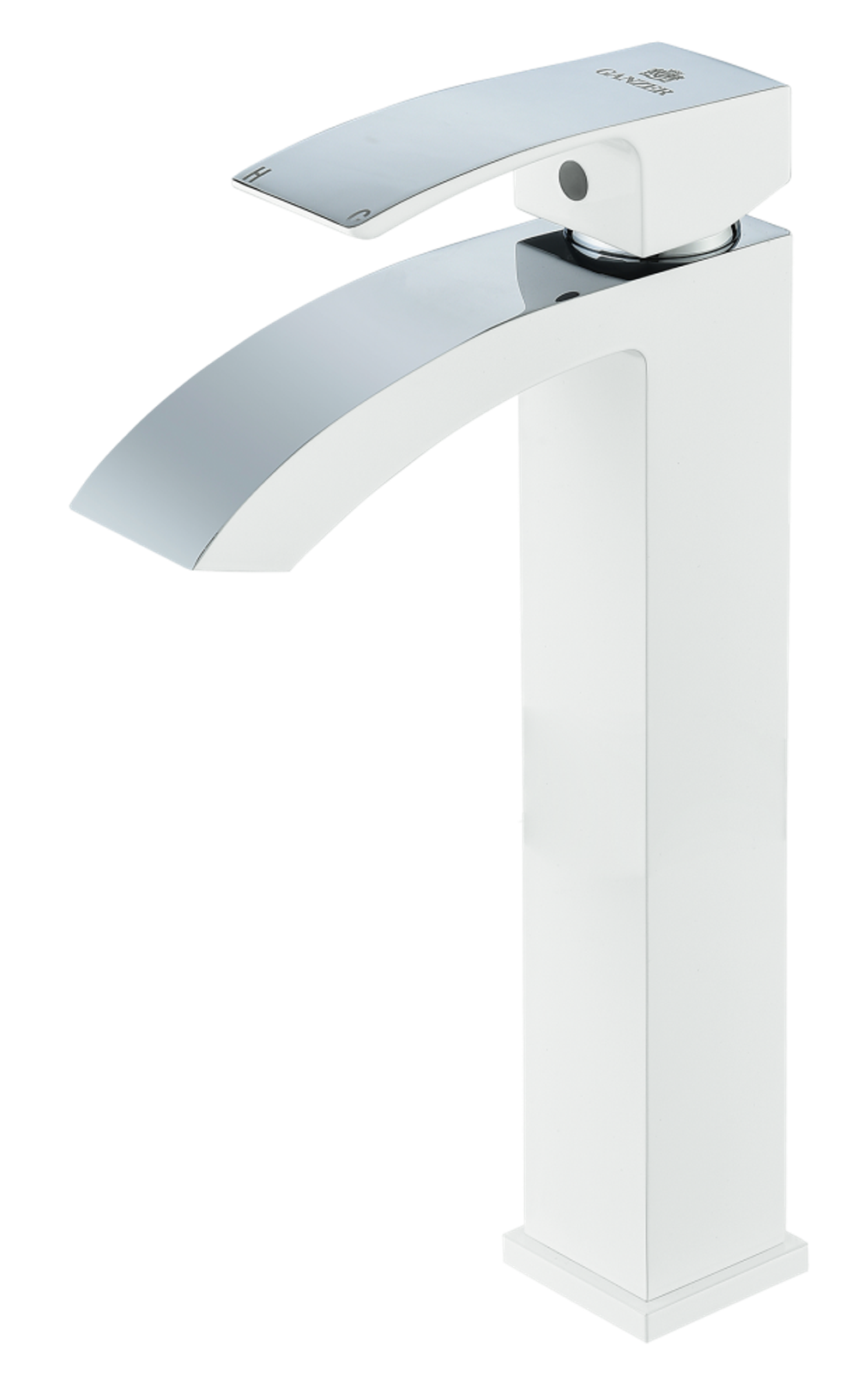 44012-F Смеситель для умыв. (ВЫСОКИЙ БЕЛЫЙ) "GANZER"  (10/1шт)