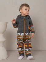 Вязаный комбинезон для новорожденных и малышей на молнии
