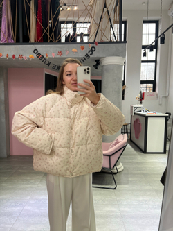 Пуховик Floral розовый