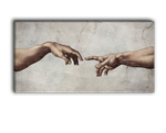 Картина для интерьера "Сотворение Адама. Фрагмент", художник Микеланджело Буонарроти. Печать на холсте. Настене.рф