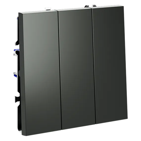 Выключатель встраиваемый VOLTUM S70 трехклавишный 10А, (титан) vls030106