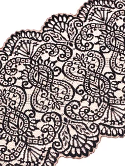 03-251 ОПТ Кружево эластичное 22 см, кофе с молоком/черный