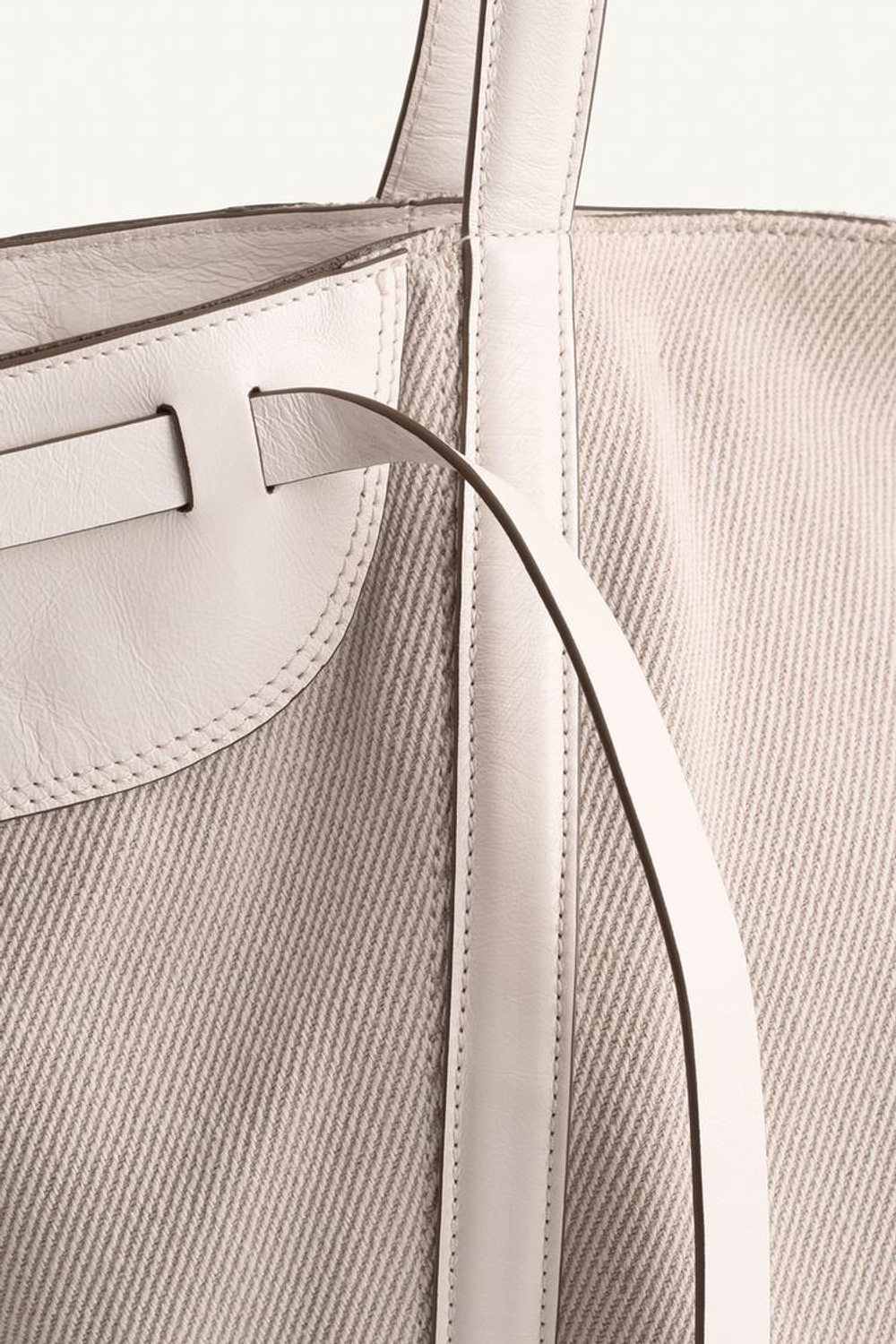 ZARA БОЛЬШАЯ ХОЛЩОВАЯ СУМКА-ШОППЕР НА ПЛЕЧО, ЭКРЮ