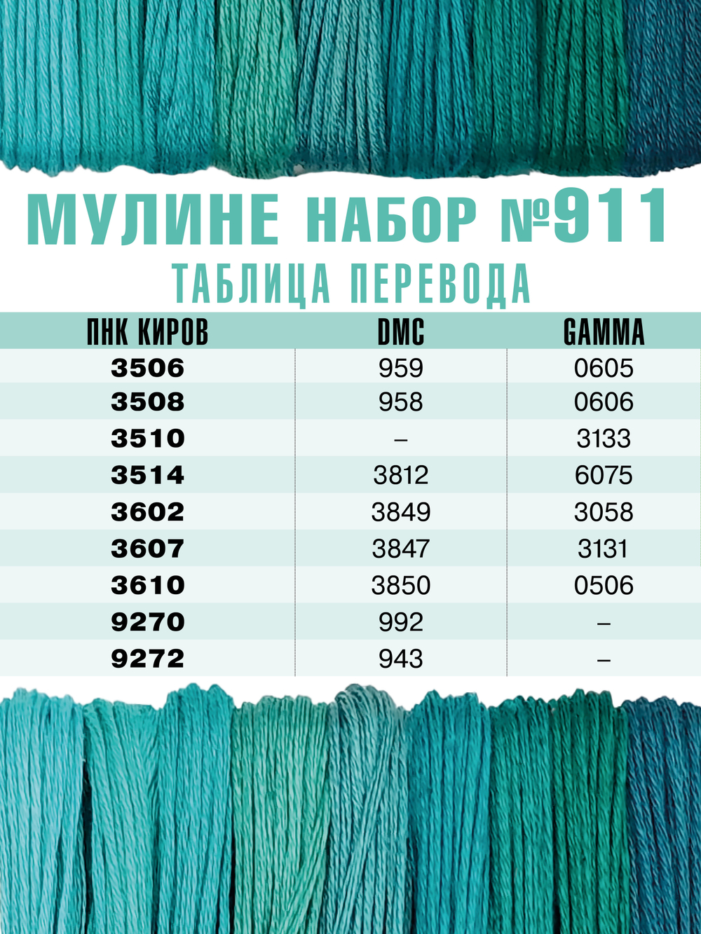Наборы ниток мулине для вышивания ПНК Киров 9 шт.
