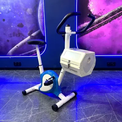 Детский велотренажер с мыльными пузырями