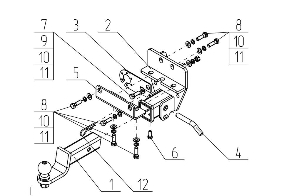 Фаркоп Avtos с универ. элект. Smart, на Toyota Land Cruiser 300 2021- (паспорт и сертификат в комплекте) TY 52