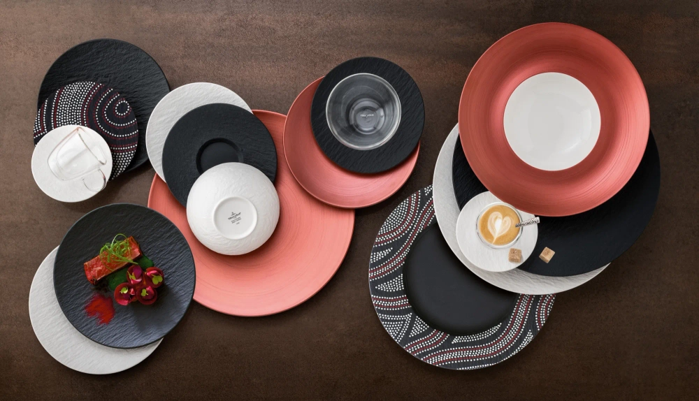 Villeroy & Boch Производство комплекта тарелок Rock для 2 человек. 10-4239-2630 + 10-4239-2536 + 10-4239-2640