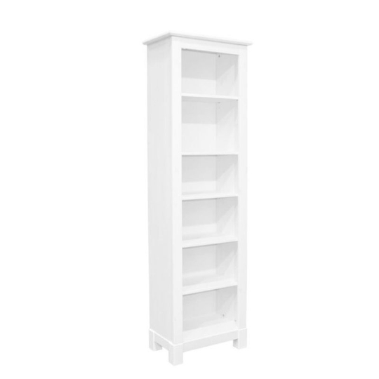 Шкаф для книг 00 Рауна (белый воск), 55x180x33 см
