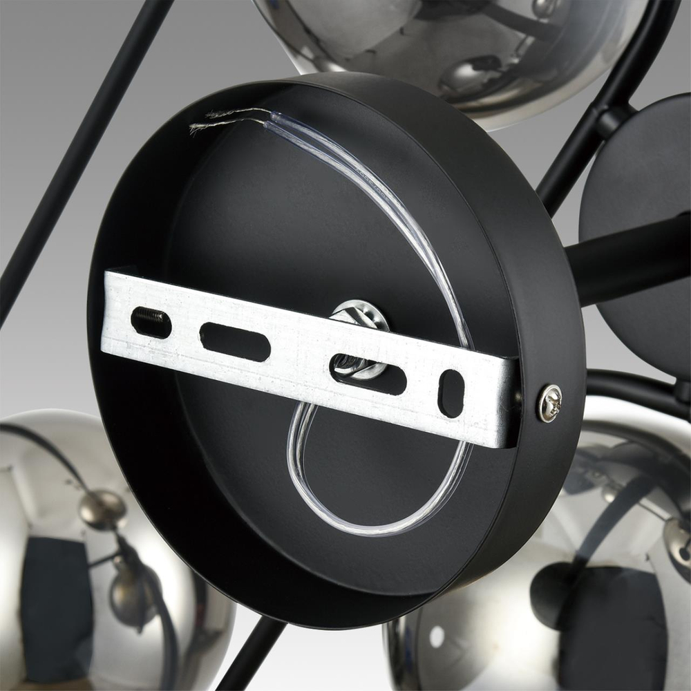 8060/6C COMFI LN24 000 черный/дымчатый металл/стекло Люстра потолочная E27 6*60W 220V CAMILIE