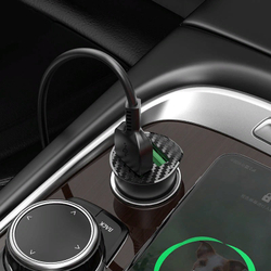 Разделитель автомобильный Hoco Z39 Farsighted dual port QC3.0 Car charger с кабелем Type-C (2USB: 3.6V-6.5V &amp; 3A 18W) Черный