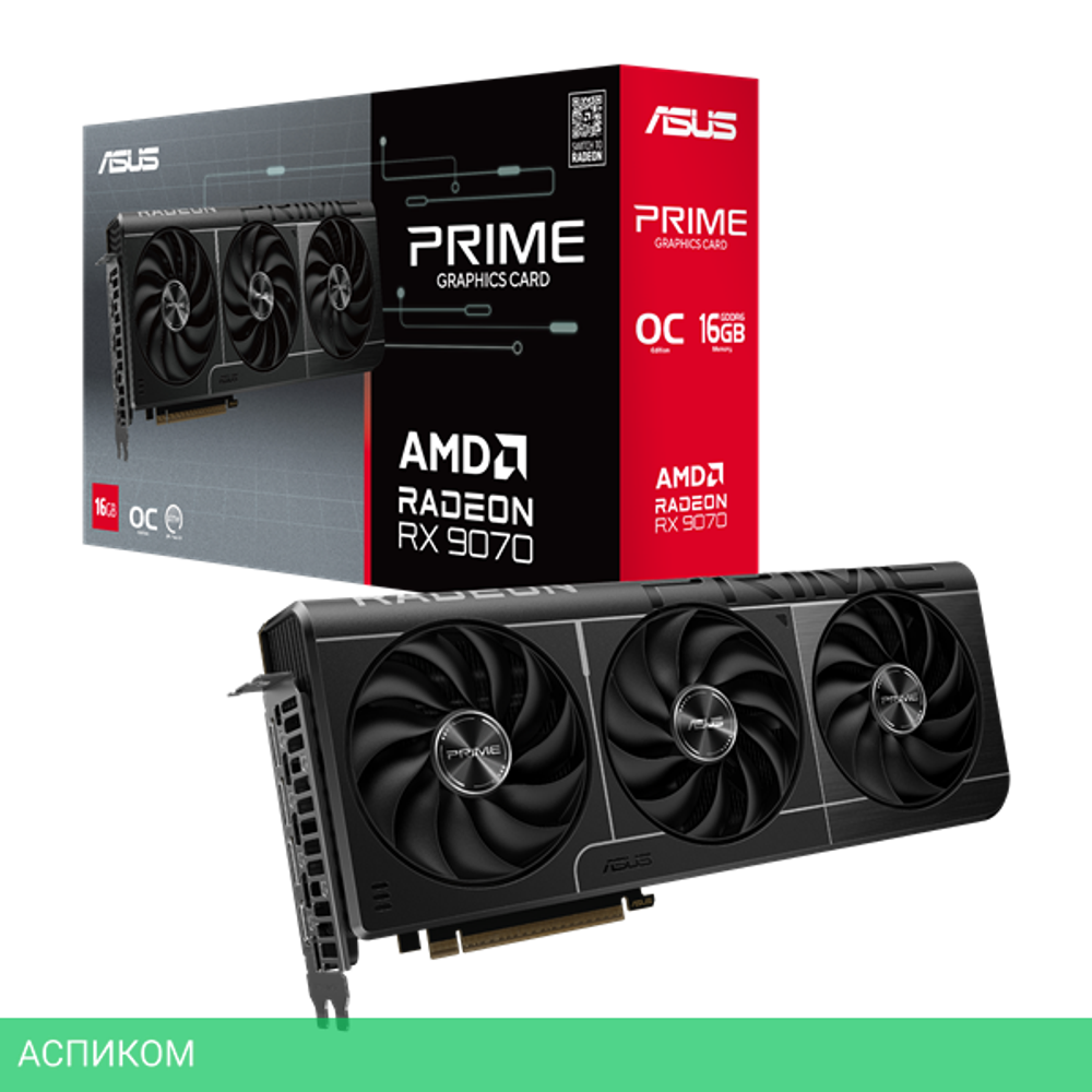 Видеокарта ASUS Prime Radeon RX 9070 OC Edition 16GB GDDR6 (90YV0LI1-M0NA00)