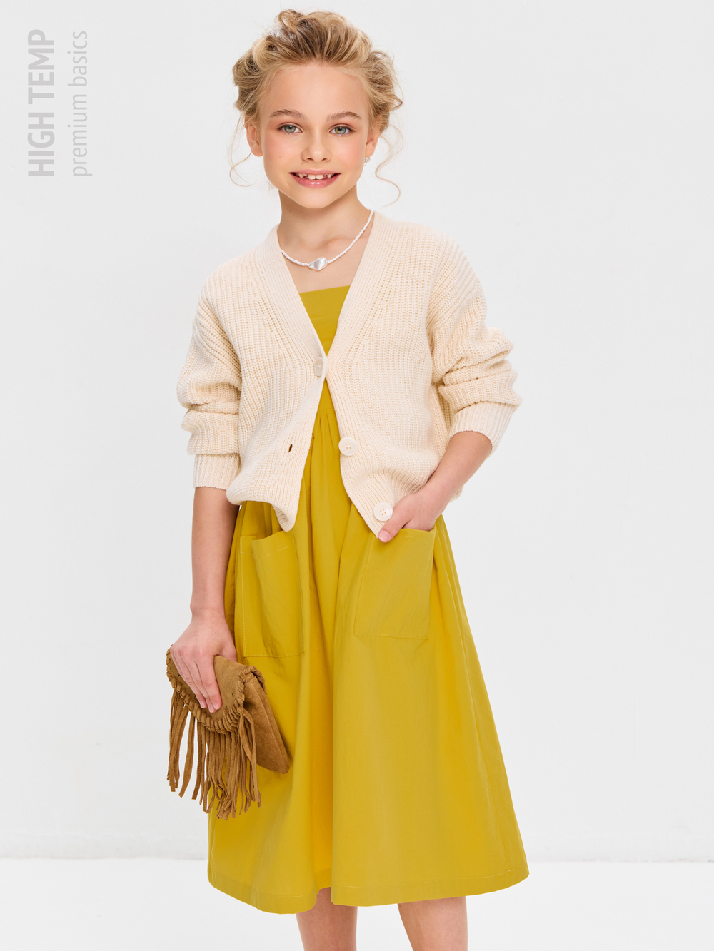 Сарафан из хлопка с бантом на спинке