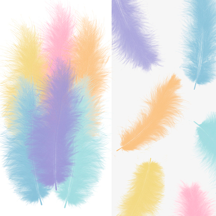 Перья, Премиум, Ассорти, Макарунс, 12-15 см, 30 шт.