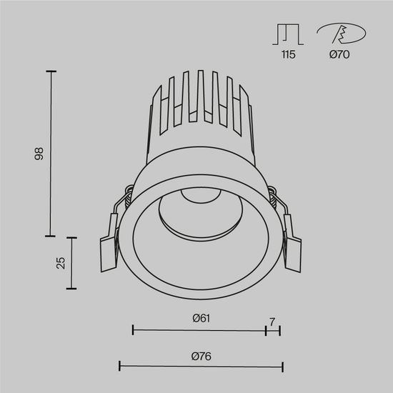 Встраиваемый светильник Technical DL117-15W-4K-W