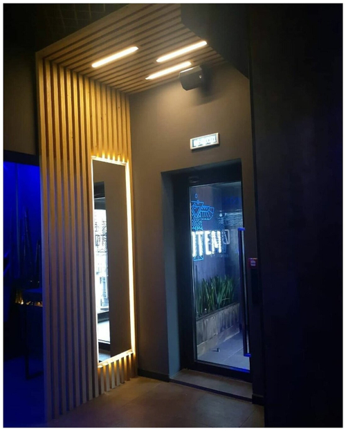 Потолочно-стеновые рейки с подсветкой из Сосны 40х40мм