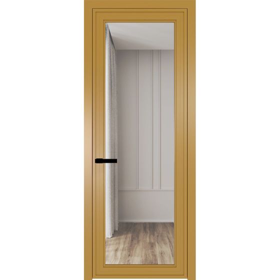 Алюминиевая дверь 1AGP золото стекло прозрачное