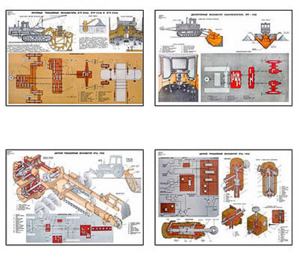 Плакаты ПРОФТЕХ &quot;Экскаваторы непрерывного действия&quot; (20 пл, винил, 70х100)