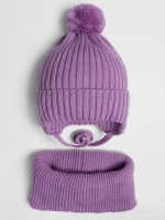 Шапка для девочки осенняя и снуд вязаный