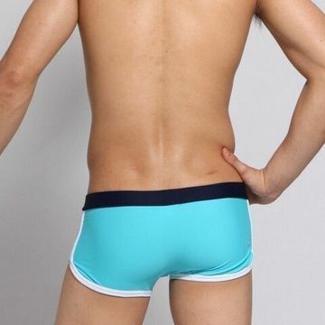 Мужские плавки бирюзовые с темно-синим поясом SEOBEAN Swimsuit Azure Navy