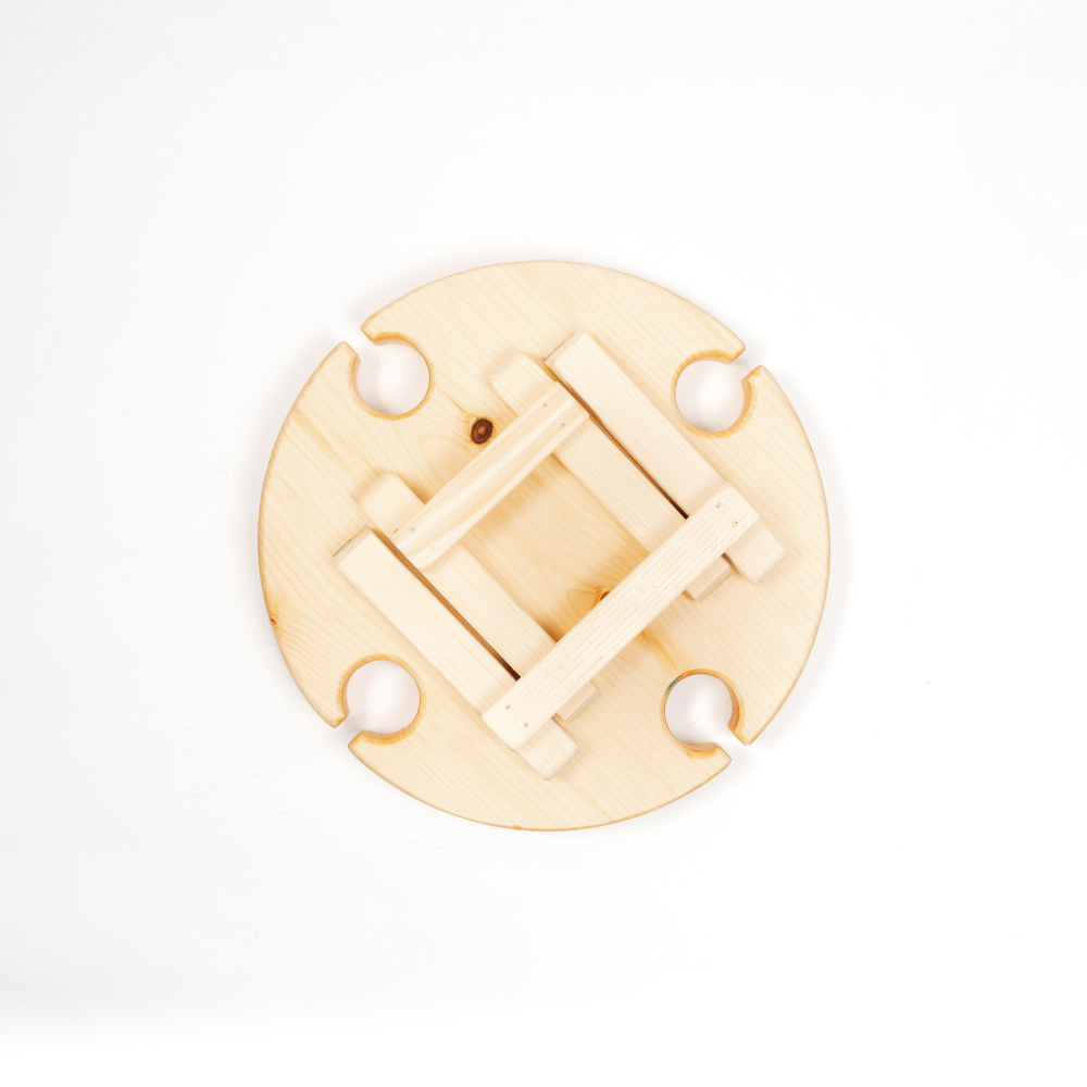 Винный столик со складывающимися ножками из кедра и с эпоксидной смолой. VN11