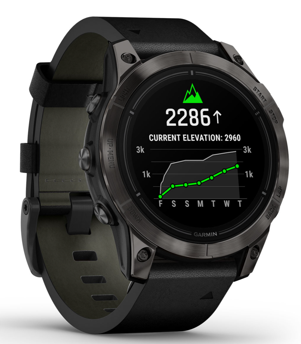 Смарт Часы Garmin Epix Pro Gen 2 Sapphire Solar Carbon DLC Titanium с кожаным ремешком