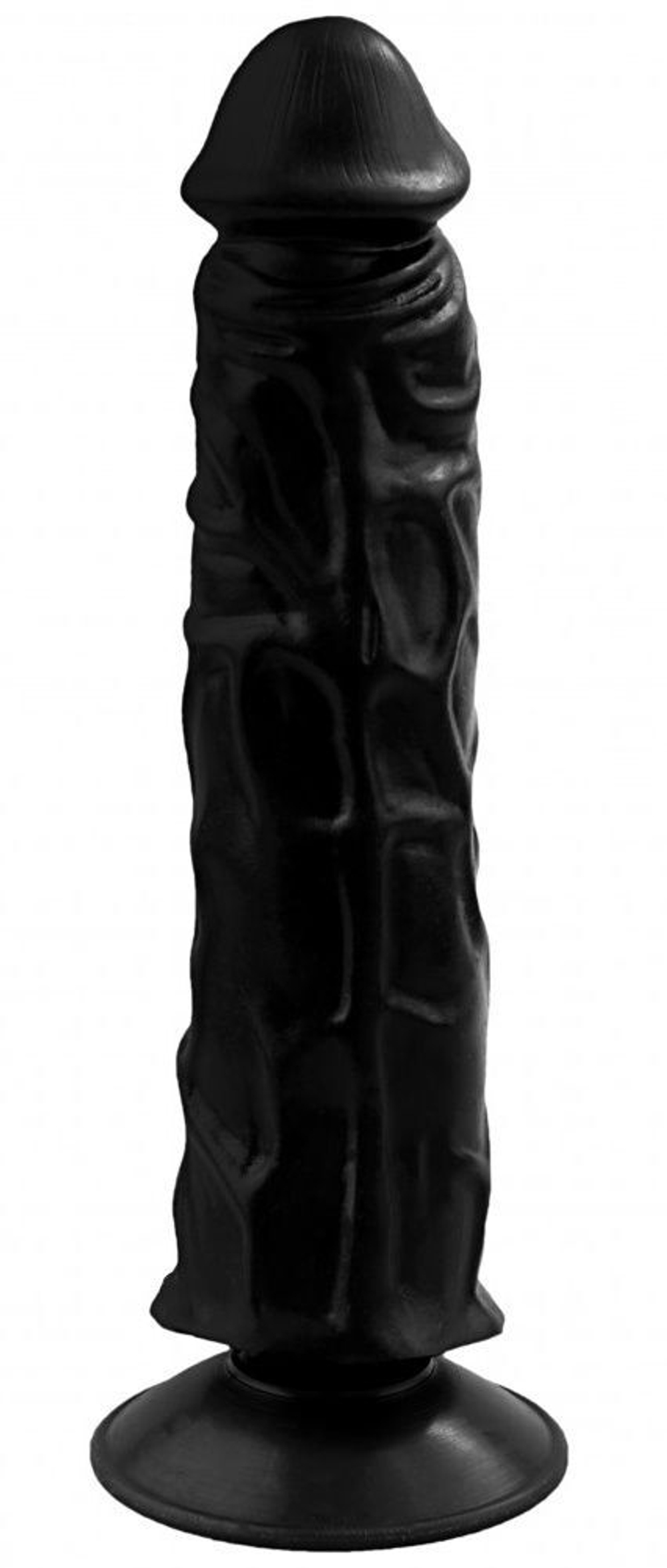 Черный гелевый фаллоимитатор на присоске №9 - 19,5 см.