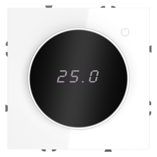 Терморегулятор электронный VOLTUM S70 с индикацией и датчиком, для теплого пола, (белый глянцевый)