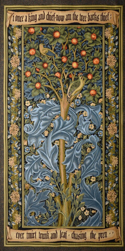 Гобеленовая картина "D. ДЯТЕЛ У. МОРРИС" в багетной раме, Россия.